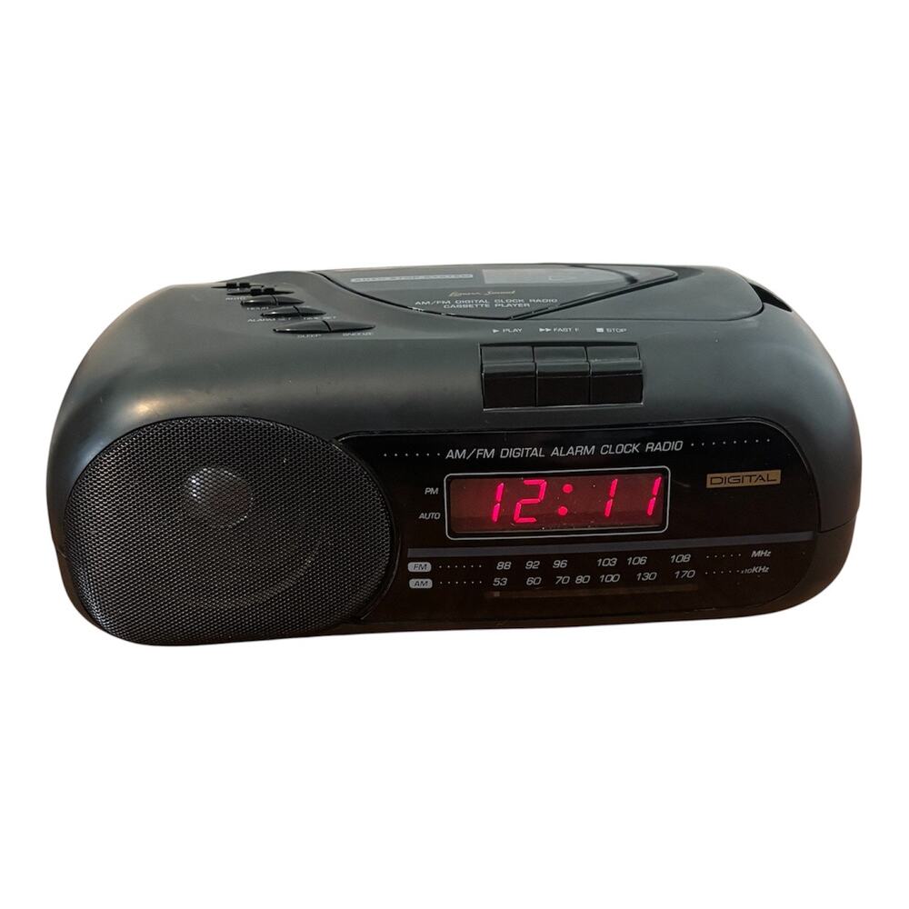 Lenoxx Sound AM/FM Digital Clock Radio Cassette Player Model CR-186 - TESTED